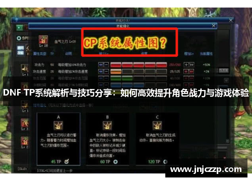DNF TP系统解析与技巧分享:如何高效提升角色战力与游戏体验 DNF TP系统解析与技巧分享:如何高效提升角色战力与游戏体验